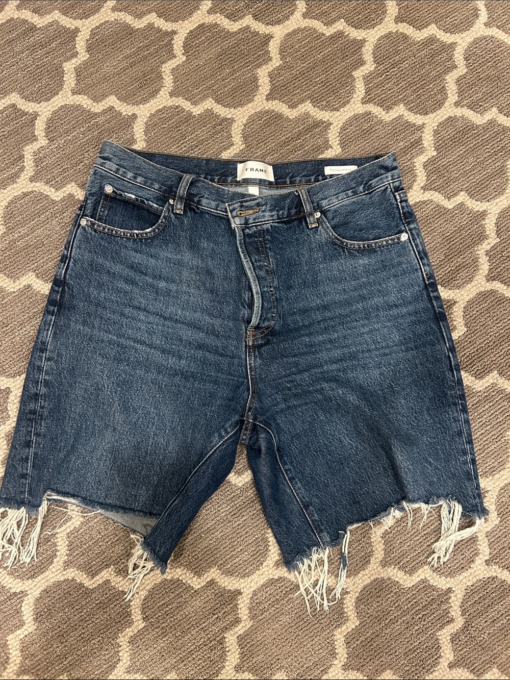 Frame Denim Dark Indigo Cutoff Jean Shorts